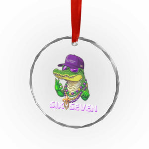 Mardi Gras Alligator Crystal Glass Ornament Funny Six Seven MAGA Political Meme TS14 Print Your Wear