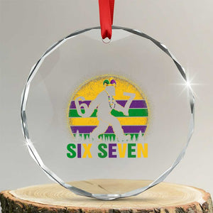 Mardi Gras Bigfoot Crystal Glass Ornament Funny Six Seven Meme Carnival Trendy TS14 Transparent Glass 3'' Circle Print Your Wear