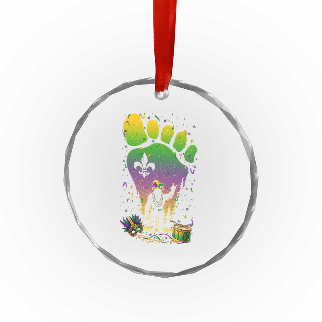 Mardi Gras Bigfoot Crystal Glass Ornament Sasquatch Forest Footprint Carnival Party TS14 Print Your Wear