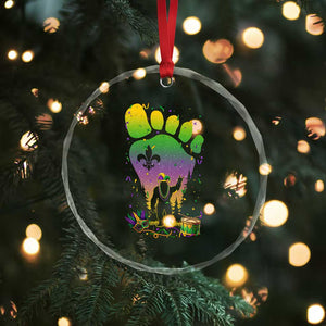 Mardi Gras Bigfoot Crystal Glass Ornament Sasquatch Forest Footprint Carnival Party TS14 Print Your Wear