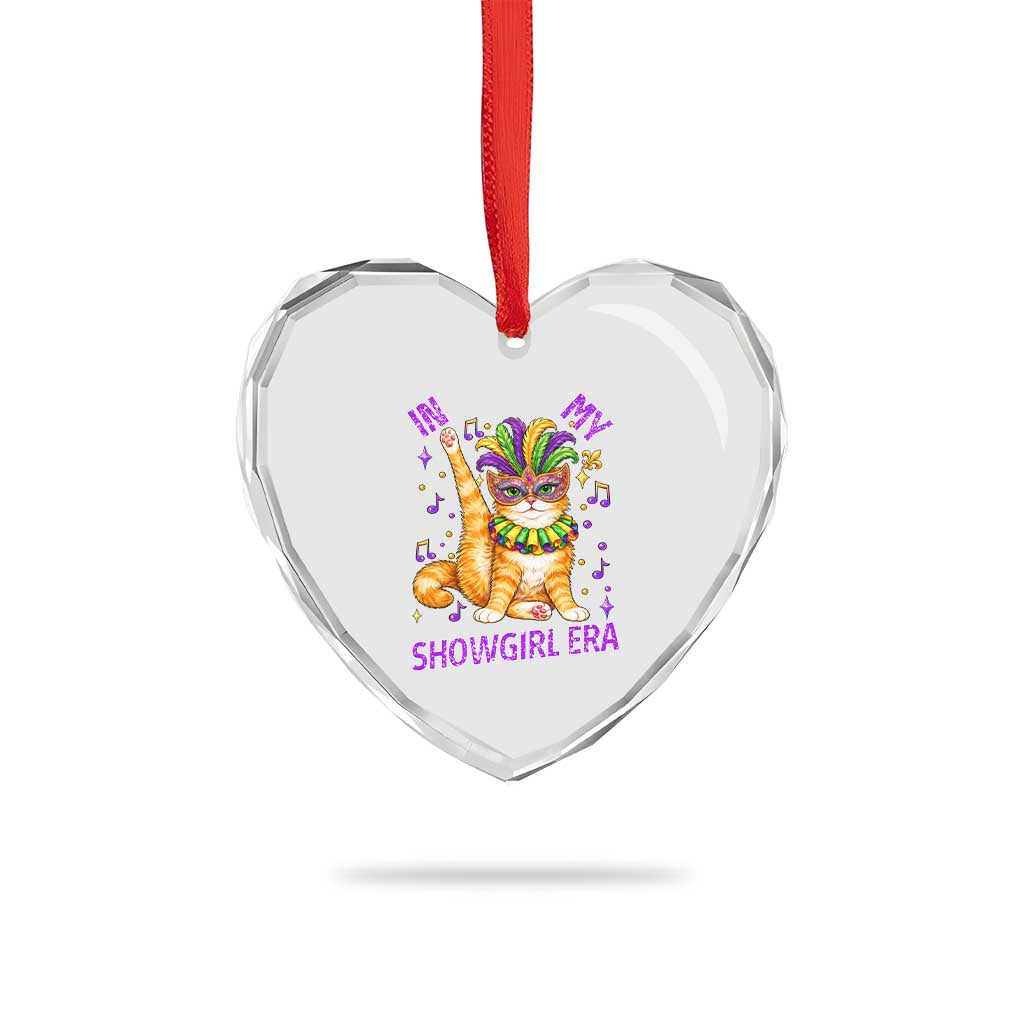 Mardi Gras Cat Heart Crystal Glass Ornament In My Showgirl Era TS14 Print Your Wear