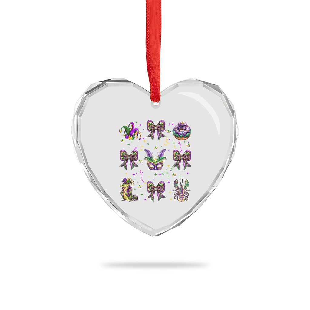 Mardi Gras Coquette Heart Crystal Glass Ornament Glitter Print Louisiana New Orleans Party Custume Beads TS10 Print Your Wear