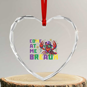 Mardi Gras Crawfish Heart Crystal Glass Ornament Come At Me Breaux TS14 Transparent Glass 3'' Heart Print Your Wear