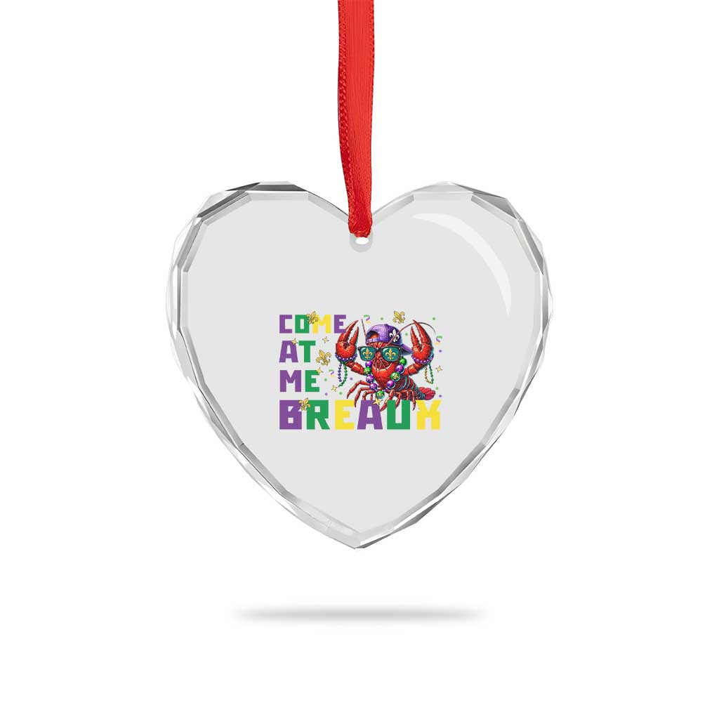 Mardi Gras Crawfish Heart Crystal Glass Ornament Come At Me Breaux TS14 Print Your Wear