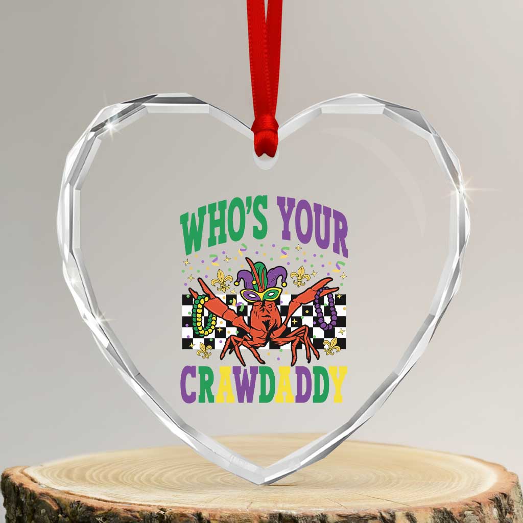 Mardi Gras Crawfish Heart Crystal Glass Ornament Who Is Your Crawdaddy TS14 Transparent Glass 3'' Heart Print Your Wear