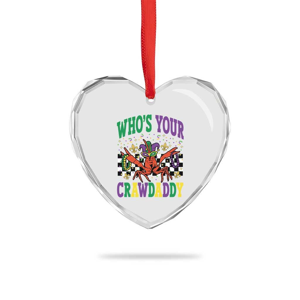 Mardi Gras Crawfish Heart Crystal Glass Ornament Who Is Your Crawdaddy TS14 Print Your Wear