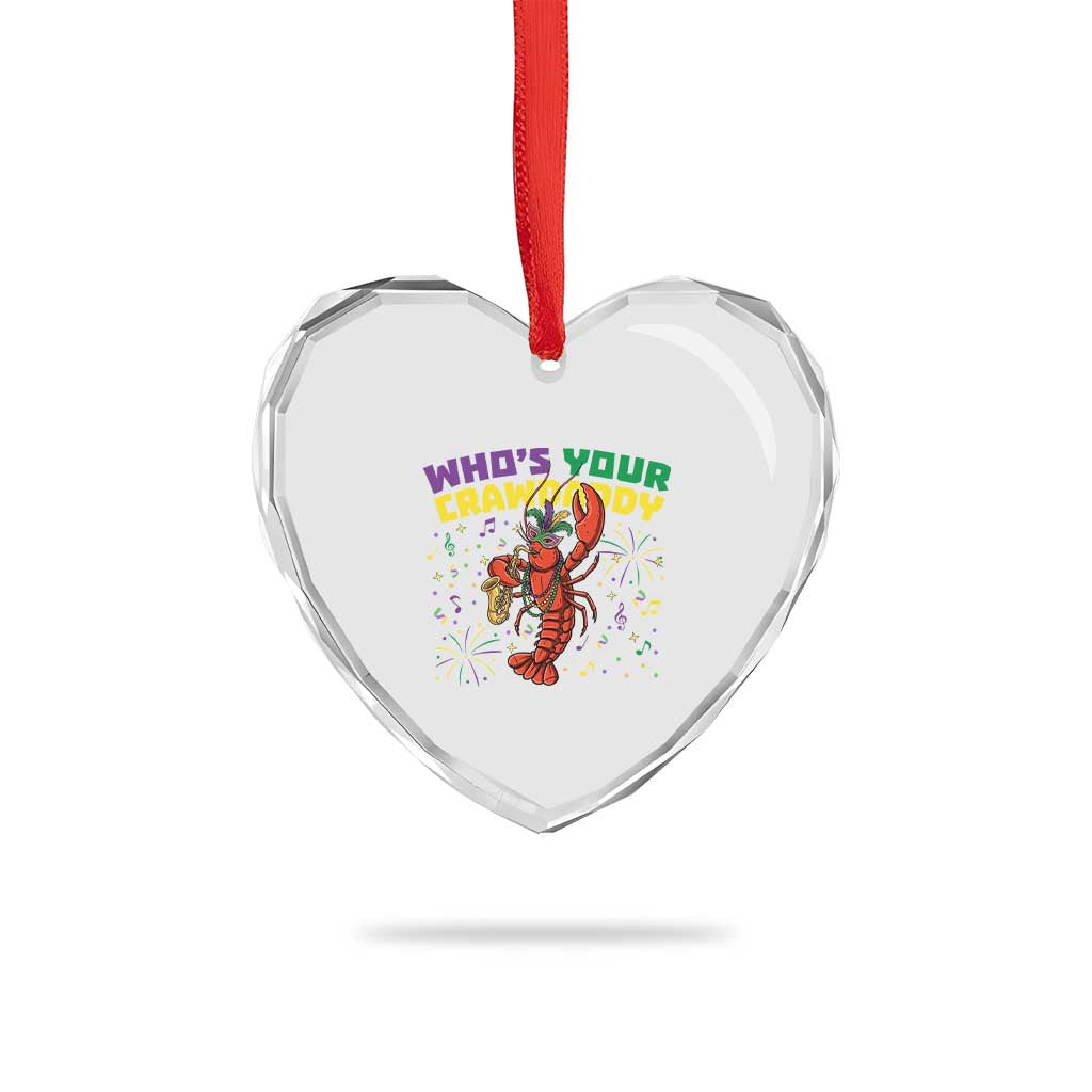 Mardi Gras Crawfish Heart Crystal Glass Ornament Who Is Your Crawdaddy Carnival Party TS14 Print Your Wear
