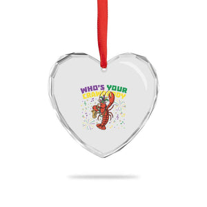 Mardi Gras Crawfish Heart Crystal Glass Ornament Who Is Your Crawdaddy Carnival Party TS14 Print Your Wear