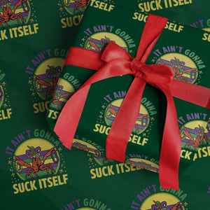 Mardi Gras Crawfish Wrapping Paper Roll It Ain't Gonna Suck Itself TS14 Green Print Your Wear