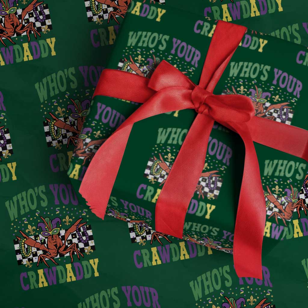 Mardi Gras Crawfish Wrapping Paper Roll Who Is Your Crawdaddy TS14 Green Print Your Wear