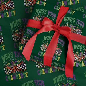 Mardi Gras Crawfish Wrapping Paper Roll Who Is Your Crawdaddy TS14 Green Print Your Wear