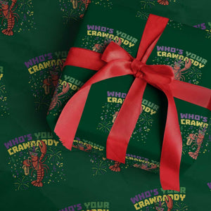 Mardi Gras Crawfish Wrapping Paper Roll Who Is Your Crawdaddy Carnival Party TS14 Green Print Your Wear
