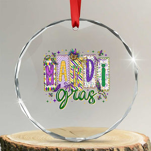 Mardi Gras Crystal Glass Ornament New Orleans Carnival Girly Fat Tuesday TS11 Transparent Glass 3'' Circle Print Your Wear