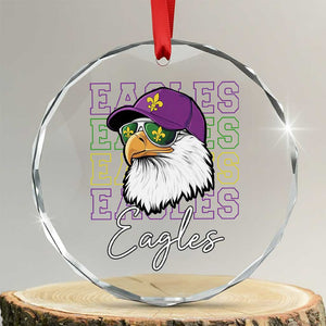 Mardi Gras Eagles Crystal Glass Ornament 2025 Champs NOLA Louisiana - Print Your Wear