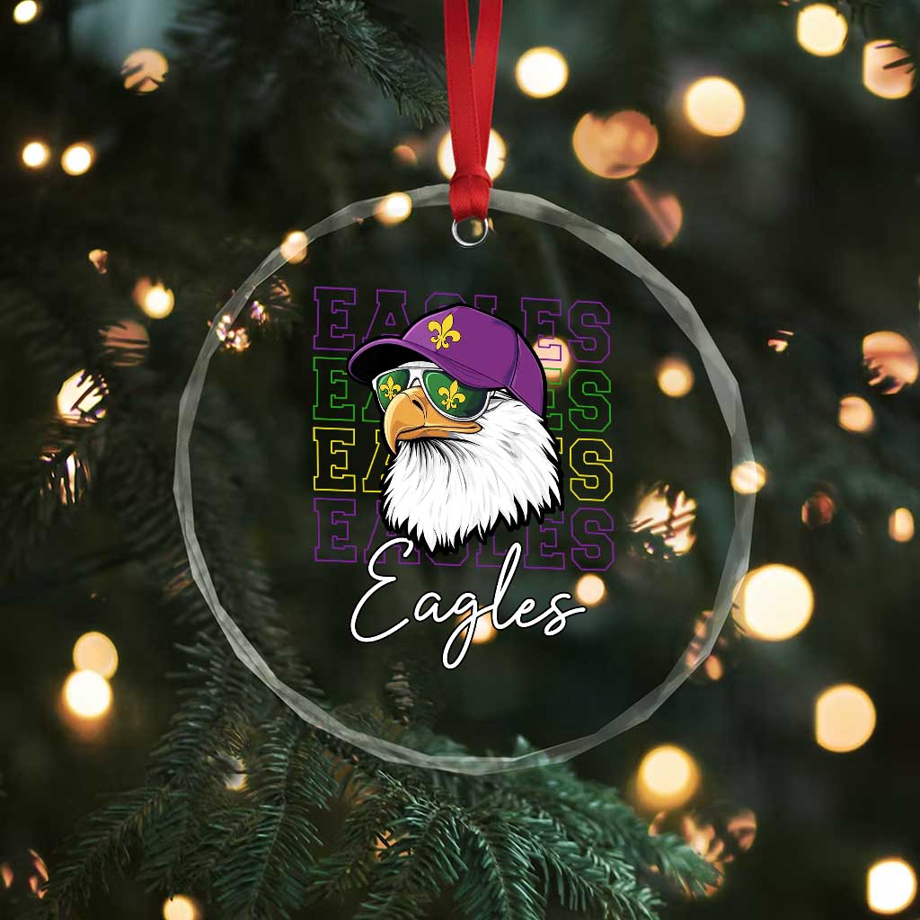 Mardi Gras Eagles Crystal Glass Ornament 2025 Champs NOLA Louisiana TS02 Print Your Wear
