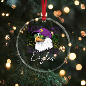 Mardi Gras Eagles Crystal Glass Ornament 2025 Champs NOLA Louisiana - Print Your Wear
