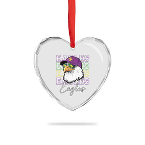 Mardi Gras Eagles Heart Crystal Glass Ornament 2025 Champs NOLA Louisiana TS02 Print Your Wear