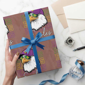 Mardi Gras Eagles Wrapping Paper Roll 2025 Champs NOLA Louisiana TS02 Mocha Print Your Wear
