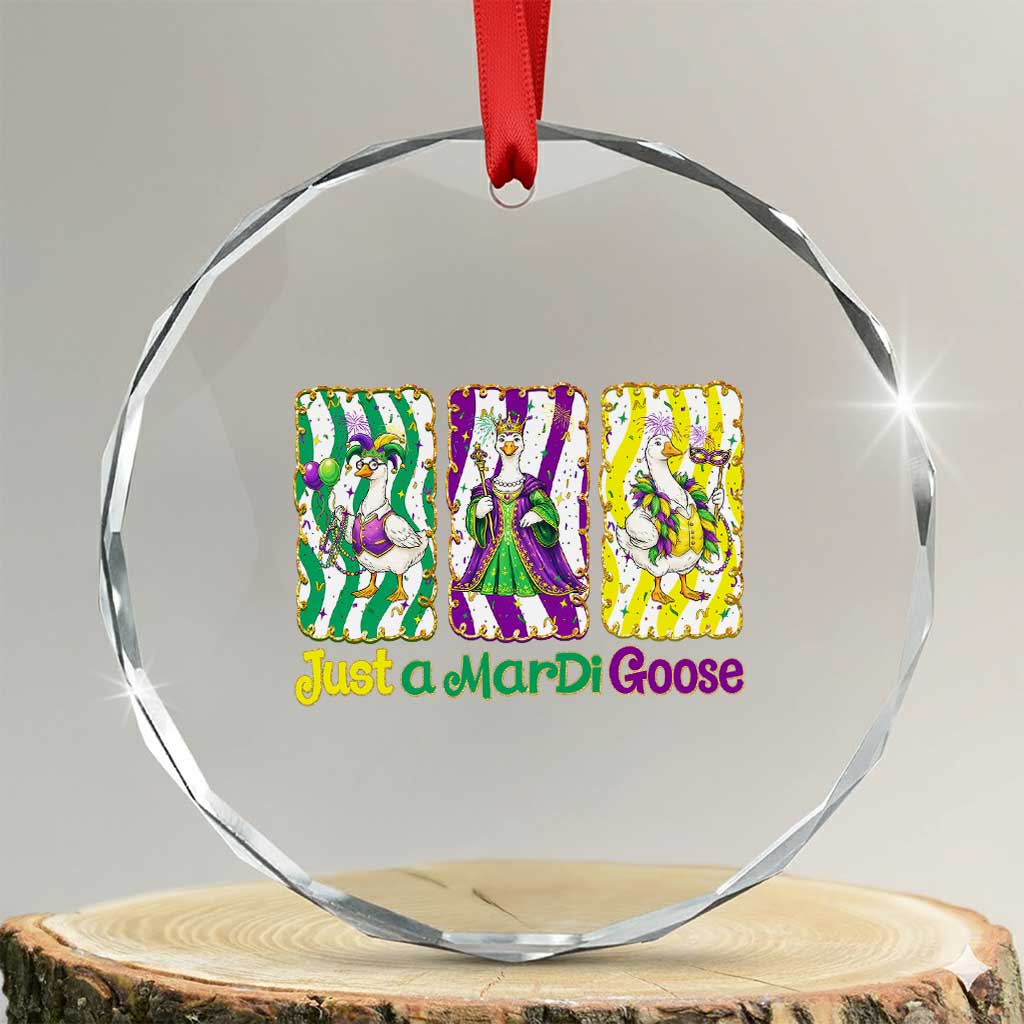 Mardi Gras Goose Crystal Glass Ornament Just A Mardi Goose TS14 Transparent Glass 3'' Circle Print Your Wear