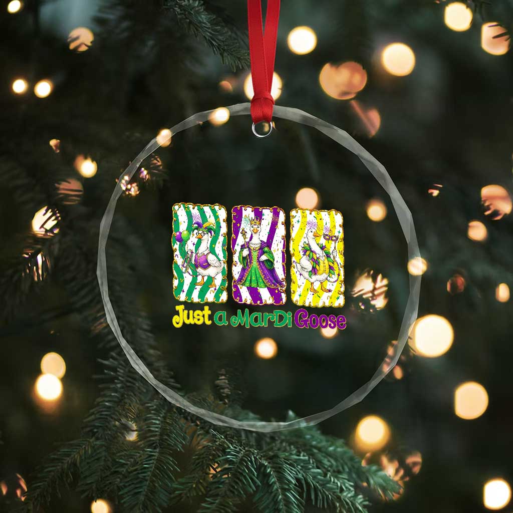 Mardi Gras Goose Crystal Glass Ornament Just A Mardi Goose TS14 Print Your Wear