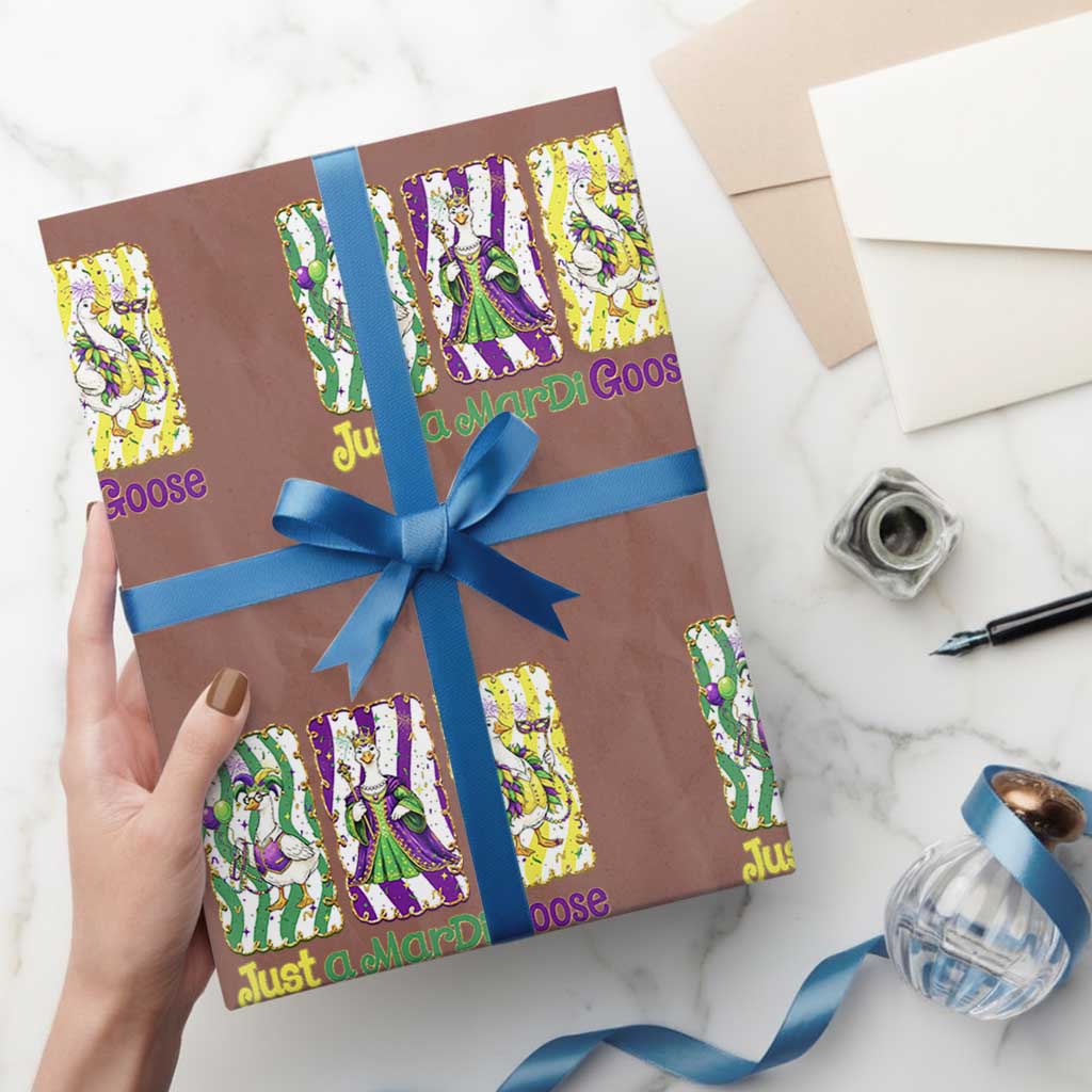 Mardi Gras Goose Wrapping Paper Roll Just A Mardi Goose TS14 Mocha Print Your Wear