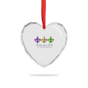 Mardi Gras Heart Crystal Glass Ornament Let The Good Time Roll TS14 Print Your Wear