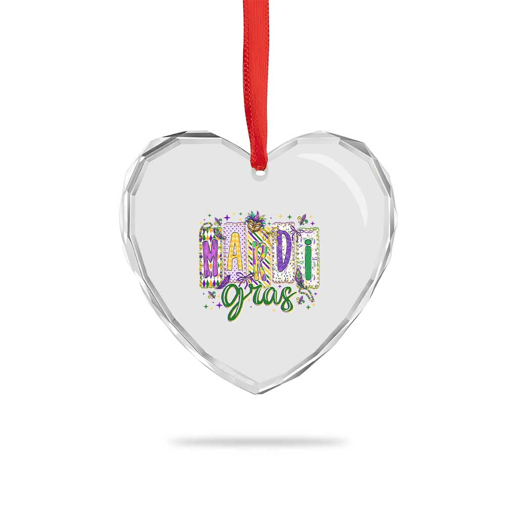 Mardi Gras Heart Crystal Glass Ornament New Orleans Carnival Girly Fat Tuesday TS11 Print Your Wear