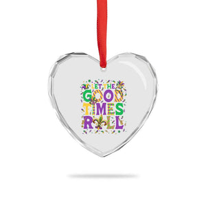Mardi Gras Let The Good Times Roll Heart Crystal Glass Ornament Funny Carnival TS11 Print Your Wear