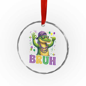 Mardi Gras Mardigator Alligator Six Seven Bruh Meme Crystal Glass Ornament TS12 Print Your Wear