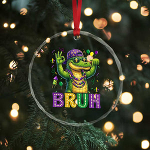 Mardi Gras Mardigator Alligator Six Seven Bruh Meme Crystal Glass Ornament TS12 Print Your Wear
