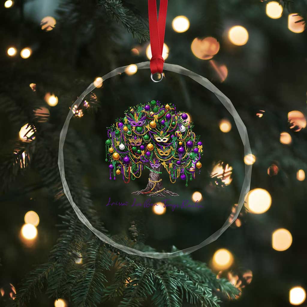 Mardi Gras Mask Tree Crystal Glass Ornament Laissez Les Bon Temps Rouler TS14 Print Your Wear
