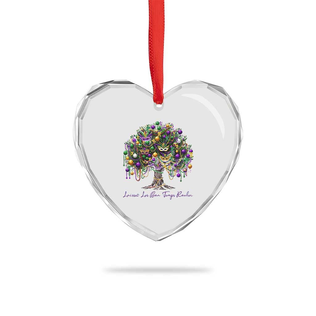 Mardi Gras Mask Tree Heart Crystal Glass Ornament Laissez Les Bon Temps Rouler TS14 Print Your Wear