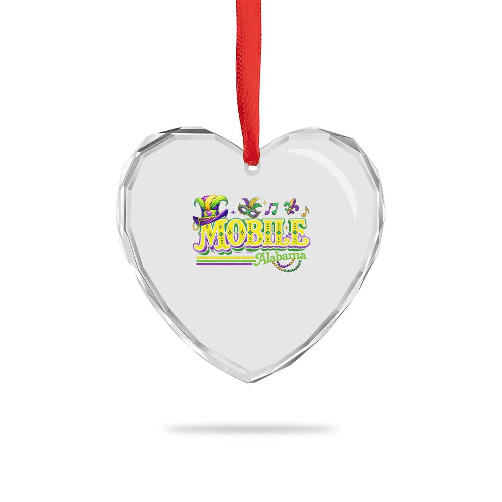 Mardi Gras Mobile Alabama AL Carnival Beads Heart Crystal Glass Ornament TS11 Print Your Wear