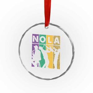 Mardi Gras NOLA New Orleans Carnival Jazz Music Glitter Print Crystal Glass Ornament TS11 Print Your Wear