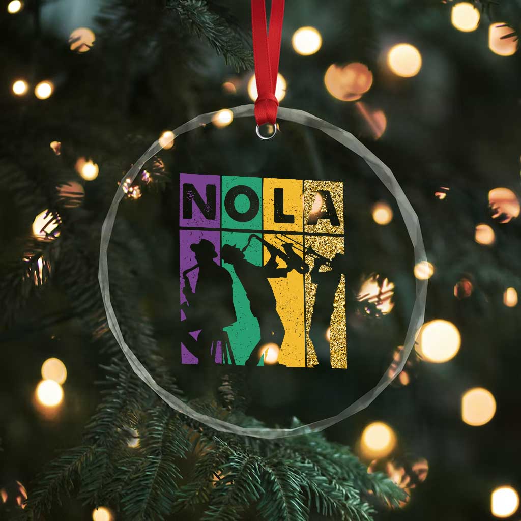 Mardi Gras NOLA New Orleans Carnival Jazz Music Glitter Print Crystal Glass Ornament TS11 Print Your Wear