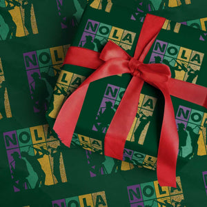 Mardi Gras NOLA New Orleans Carnival Jazz Music Glitter Print Wrapping Paper Roll TS11 Green Print Your Wear