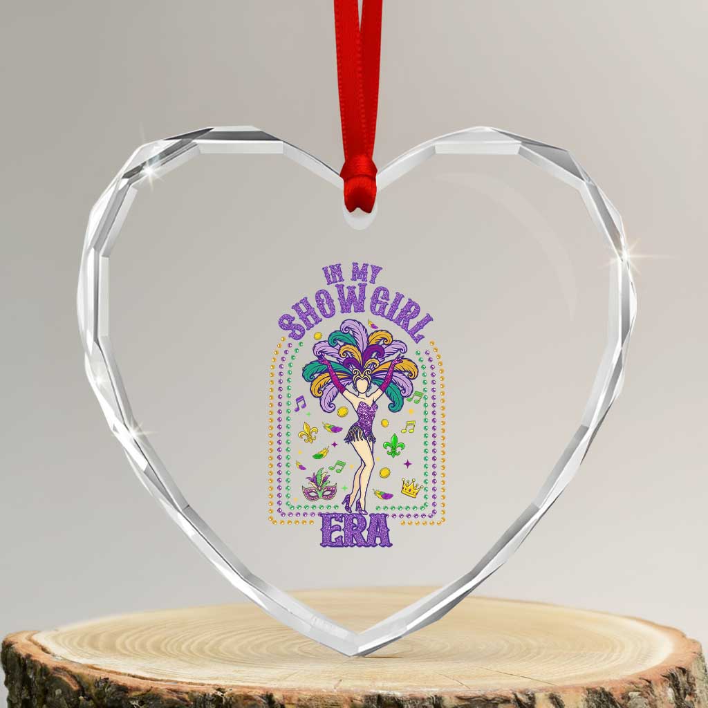 Mardi Gras Queen Heart Crystal Glass Ornament In My Showgirl Era TS14 Transparent Glass 3'' Heart Print Your Wear