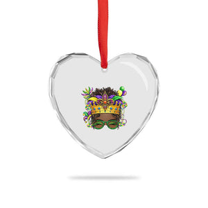 Mardi Gras Queen Heart Crystal Glass Ornament Messy Pun Carnival Party TS14 Print Your Wear