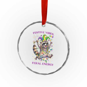 Mardi Gras Raccoon Crystal Glass Ornament Festive Vibes Feral Energy TS14 Print Your Wear
