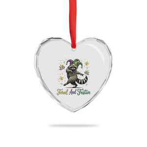Mardi Gras Raccoon Heart Crystal Glass Ornament Feral And Festive Trased Panda TS14 Print Your Wear