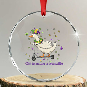 Mardi Gras Silly Goose Crystal Glass Ornament Off To Cause A Kerfuffle TS14 Transparent Glass 3'' Circle Print Your Wear