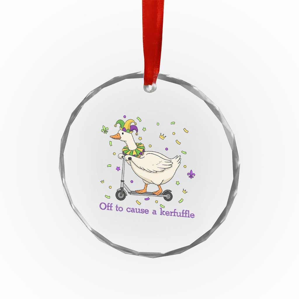 Mardi Gras Silly Goose Crystal Glass Ornament Off To Cause A Kerfuffle TS14 Print Your Wear