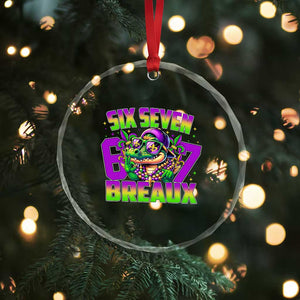 Mardi Gras Six Seven Breaux Crystal Glass Ornament Funny Mardigator Alligator 6 7 Meme TS11 Print Your Wear