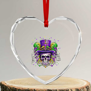 Mardi Gras Skull 67 Six Seven Meme New Orleans Witch Doctor Voodoo Heart Crystal Glass Ornament TS11 Transparent Glass 3'' Heart Print Your Wear