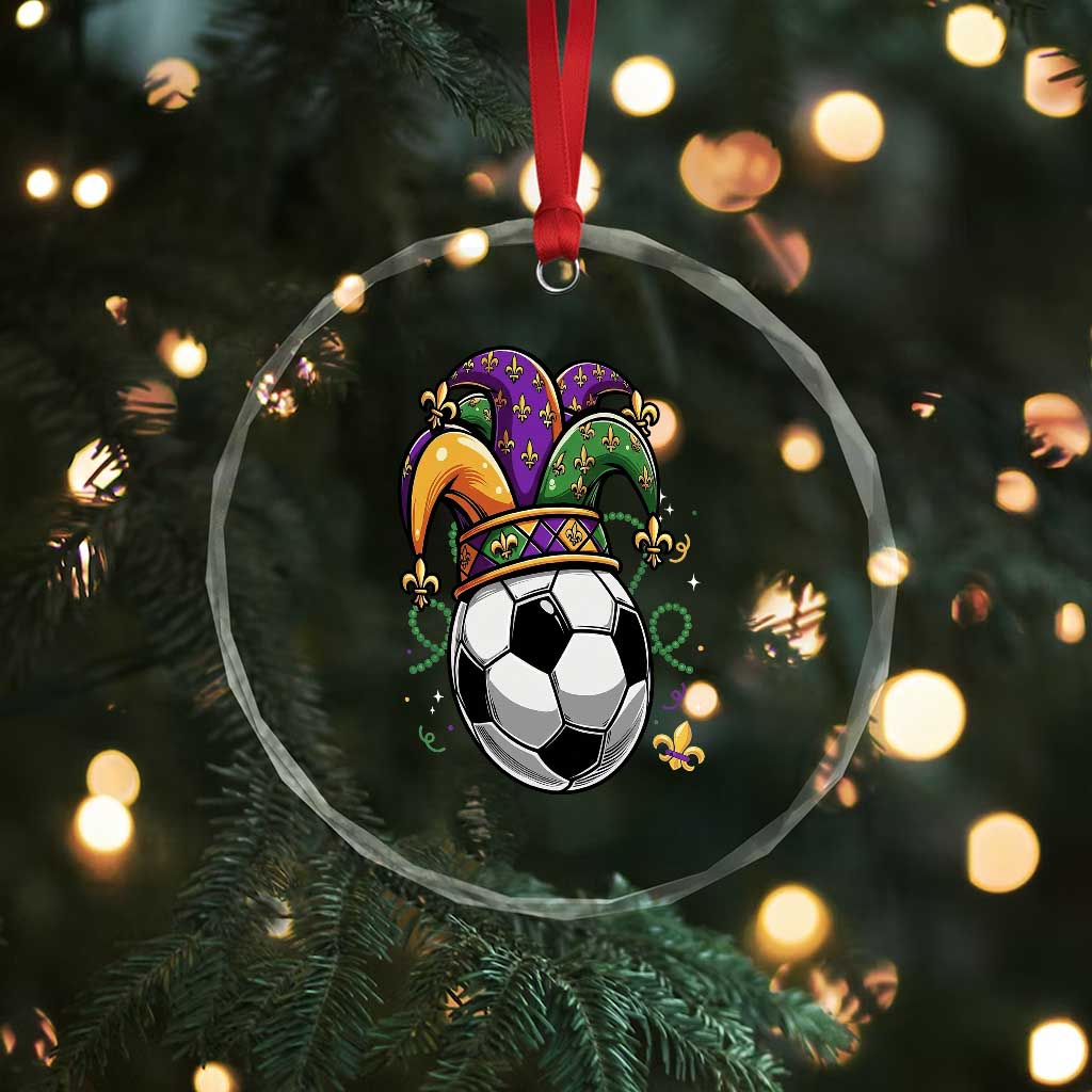Mardi Gras Soccer Ball Crystal Glass Ornament Funny Louisiana Carnival Sports Gift TS12 Print Your Wear