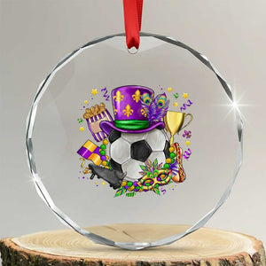 Mardi Gras Soccer Ball Crystal Glass Ornament Funny Soccer Player Gift TS12 Transparent Glass 3'' Circle Print Your Wear