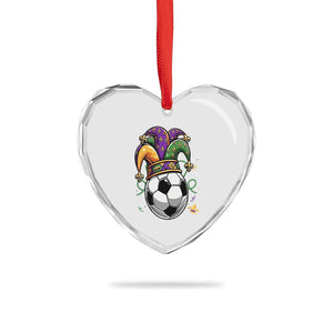 Mardi Gras Soccer Ball Heart Crystal Glass Ornament Funny Louisiana Carnival Sports Gift TS12 Print Your Wear