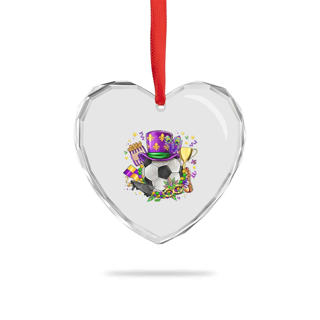 Mardi Gras Soccer Ball Heart Crystal Glass Ornament Funny Soccer Player Gift TS12 Print Your Wear