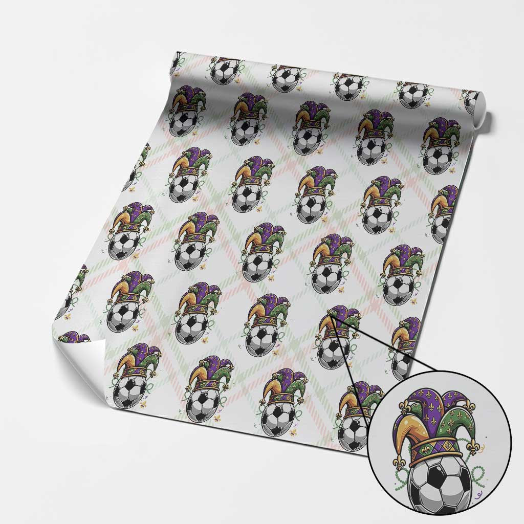 Mardi Gras Soccer Ball Wrapping Paper Roll Funny Louisiana Carnival Sports Gift TS12 Christmas Plaid Print Your Wear