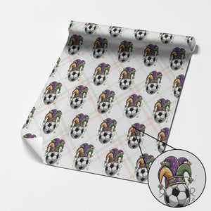 Mardi Gras Soccer Ball Wrapping Paper Roll Funny Louisiana Carnival Sports Gift TS12 Christmas Plaid Print Your Wear